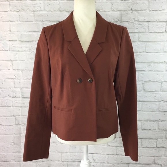 Nordstroms rust brown cotton boxy blazer jacket - Picture 6 of 6